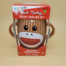 Sock Monkey Ceramic Double-Handled Mug with Knit-Pattern Design — listing 5