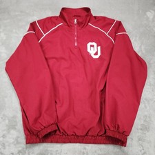 Vintage 58 Sports Oklahoma Sooners OU Leather Varsity Bomber Jacket, Black/Red/White, Size XXL — listing 5