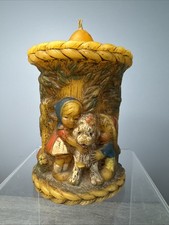Pair of 1920s Hand Painted Ceramic Candle Holders with Squared Cup and Flared Base — listing 5
