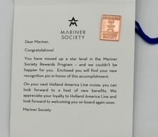 Holland America Line Mariner Society 25 Cruises Navy Blue Enamel Earrings
