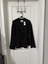 Abercrombie & Fitch Grey Ribbed Henley Long-Sleeve Top, Size XS — listing 4