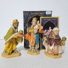 Framed Vintage Three Wise Men / Three Kings Christmas Card Print on Textured Paper, Gold-Foil Accented — listing 3
