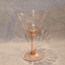 Pink Depression Glass Etched Champagne Coupe Set — listing 4