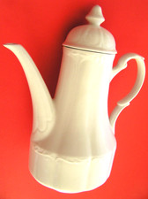 Antique White Ironstone Paneled Coffee Pot / Teapot with Angular Body — listing 4