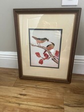 Vintage Japanese Straw Art (Mugiwara-zaiku) Crane Picture, Framed — listing 5