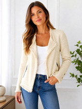 NIC+ZOE Textured Soutache Cornelli Lace Open-Front Cardigan Jacket, Size M — listing 2