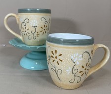 Brushes Handpainted Sailboat Motif Oversized Jumbo Coffee Mug / Soup Cappuccino Cup