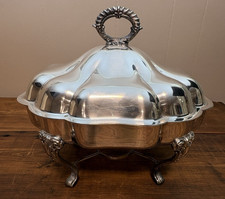 Vintage Silverplate Chafing Dish Stand with Alcohol Burner (Bowl/Insert Missing) — listing 3