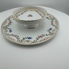 Antique Hand-Painted Nippon Porcelain Two-Handled Bowl with Tropical Palm Scene and Jeweled Moriage Handles — listing 5