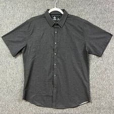Rugby University Men's Navy Ripstop Stretch Long-Sleeve Button-Up Shirt, Size L — listing 3
