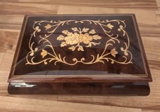 Italian Sorrento Inlaid Marquetry Musical Side Table with Floral Rosewood Top — listing 2