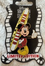 Disney Trading Pin - Surfboard with Moon, Stars & Hidden Mickey (Blue/Red Fish Tail) — listing 2