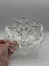 Cut Glass Sawtooth-Rim Bowl with Hobstar Pattern (Thrift Shelf, Maker Unknown) — listing 6