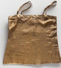 Metallic Gold Foil Spaghetti Strap Camisole Tank Top — listing 2