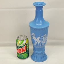 Jim Beam 1961 Grecian D334 Blue Milk Glass Decanter with Stopper — listing 3