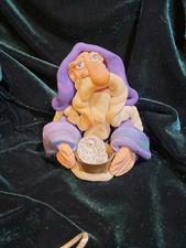 Handmade Polymer Clay Fantasy Wizard Pen with Bearded Face and Cabochon Stone — listing 3