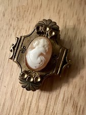Vintage Carved Shell Cameo Clip-On Earrings — listing 5