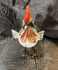 Hand-Blown Art Glass Rooster Figurine, Yellow with Red Streaks — listing 3