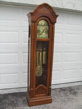 Triple-Chime Floor Grandfather Clock with Moon Phase Dial and Broken-Arch Bonnet — listing 5