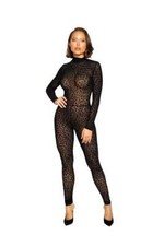 Women's Black and Leopard Print Long Sleeve Top with Chest Pocket XL — listing 6