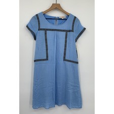 Altar'd State Dusty Blue Embroidered Tassel-Tie Sleeveless Tunic Mini Dress, Size Small — listing 2