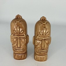 Polynesian Tiki Maori-Style Figural Ceramic Salt and Pepper Shakers — listing 4