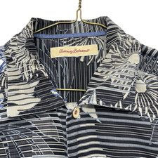 Tommy Bahama Silk Camp Shirt with Tropical Palm and Hibiscus Print — listing 2