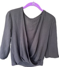 Zara Textured Crinkle Camel Blouse, Size M, New With Tags — listing 4