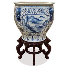 Chinese Famille Rose Porcelain Fishbowl Jardinière Planter, 40cm Diameter — listing 3