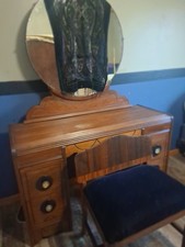 Art Deco Waterfall Vanity Dresser with Trifold Mirror — listing 2