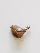 Vintage Solid Brass Preening Bird Figurine on Round Base — listing 2