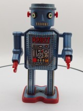Masudaya Antique Robot R-35 Wind-Up Tin Toy with Original Box
