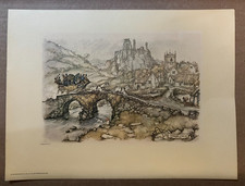 Anton Pieck Framed Color Print - Dutch Village Market Scene with Dog Cart and Fountain — listing 5