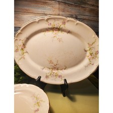 Vintage French Saxon China Co. Cream Floral Berry/Dessert Bowl with Scalloped Rim, Poppy Bouquet Center — listing 6