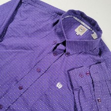 Cinch Western Button-Up Shirt, Teal Geometric Diamond Print, Men's XL