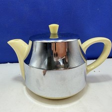 Vintage Art Deco Chrome & Cream Ceramic Insulated Tea Set (5 Pieces) — listing 2