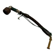 Antique German Carved Wood Hunter's Tobacco Pipe with Hinged Metal Wind Cap — listing 3