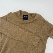 Hollister California Men's Crewneck Sweater, Blue Heathered Ribbed Knit, Size M — listing 4