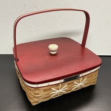 Longaberger 2009 Christmas Collection Snowflake Cookie Basket with Wooden Lid, Protector Liner & Fabric Liner