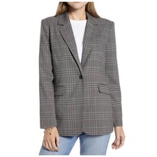 Something Navy Grey Tweed Double-Breasted Blazer, Size Medium — listing 3