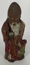Chinese Ceramic Shou Xing Figurine (God of Longevity), Blue Drip Glaze — listing 6