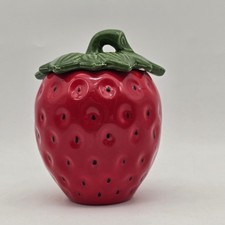 Vintage Figural Strawberry Ceramic Lidded Jar / Canister — listing 4