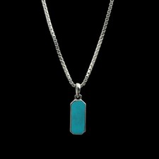 Pair of Sterling Silver Green Turquoise Oval Cabochon Pendant Drops / Charms — listing 2
