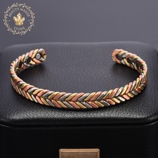 Tri-Color Gold-Tone Cuff Bracelet with Scroll Ends — listing 5