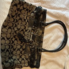 Coach Hampton Signature Jacquard Satchel with Horsebit Detail, Brown/Khaki — listing 2