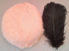 Vintage Fur Hat with Brocade Crown, Rhinestones & Feather Accent — listing 5