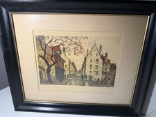Limited Edition Lithograph, Old City Street Scene with Donkey, Signed and Numbered 6/200, Framed