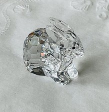 Clear Crystal Glass Rabbit / Bunny Figurine Paperweight
