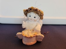 Dreamsicles Cherub Figurine - Two Cherubs with Birthday Present, Puppy in Party Hat on Cloud Base — listing 2
