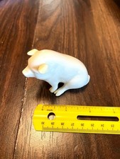 Belleek Irish Parian China Seated Pig Figurine Green mark — listing 5